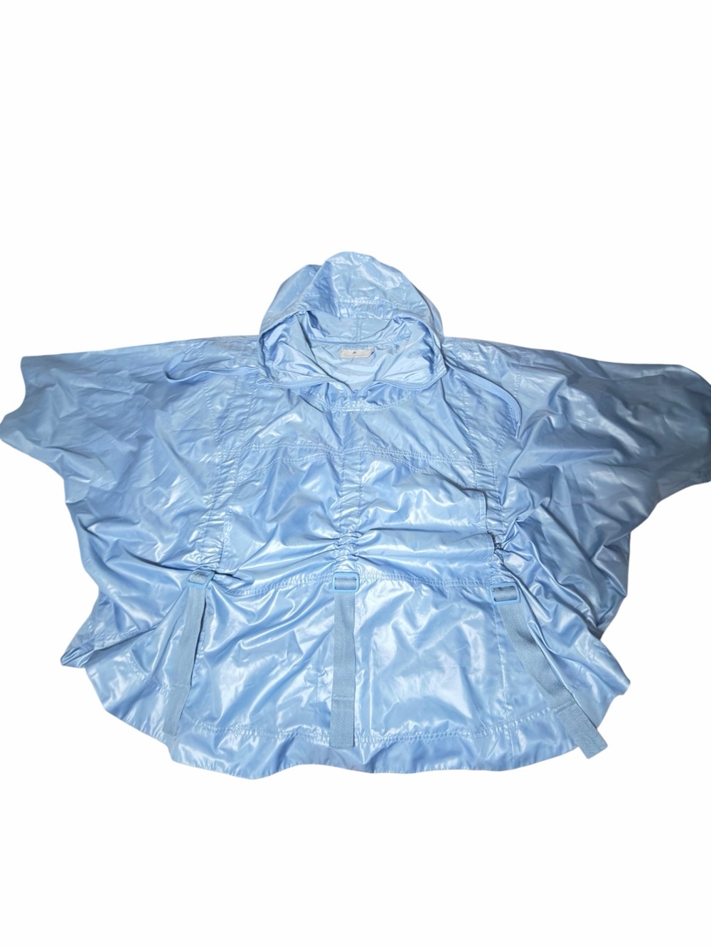 Stella McCartney X Adidas  Baby Blue Windbreaker Poncho with Pockets Hooded M - Picture 13 of 15